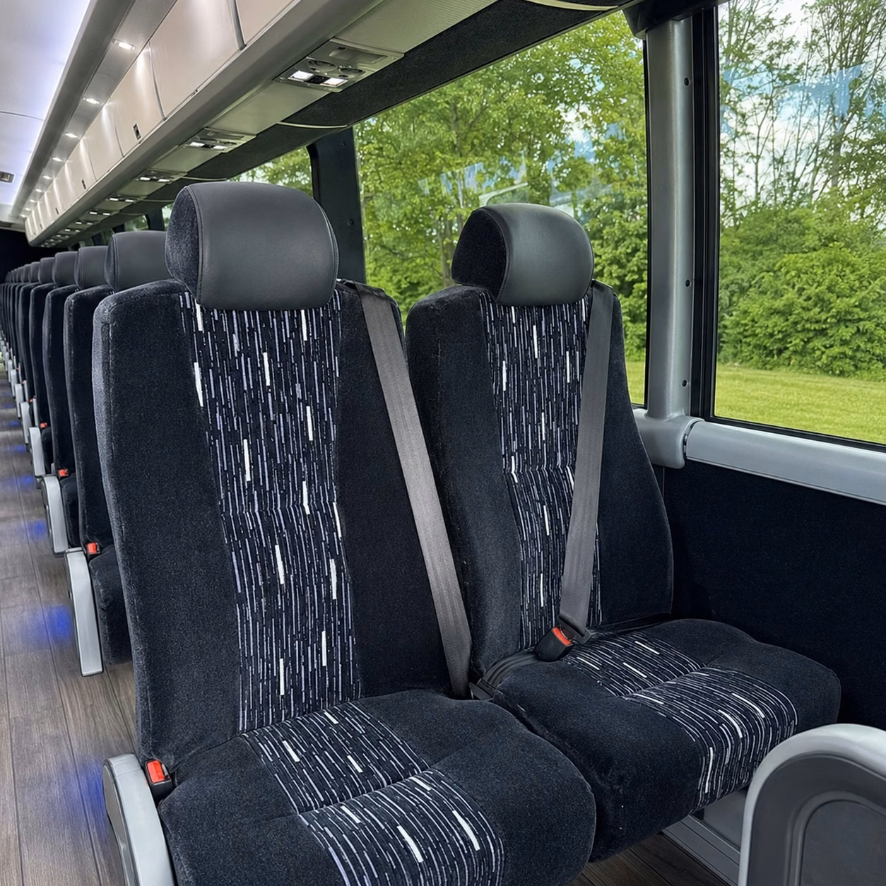 56 passenger charter bus interior